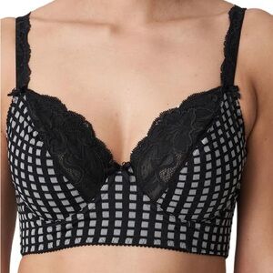 Prima Donna | Madison Deep Plunge Balcony Longline Bra Crystal Black Gingham 34D